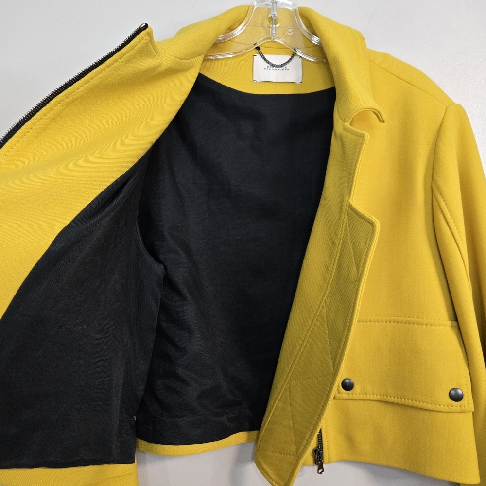 💛 Dorothee Schumacher Mustard Cropped Jacket, Size 12* ~ VGUC - Picture 10 of 15